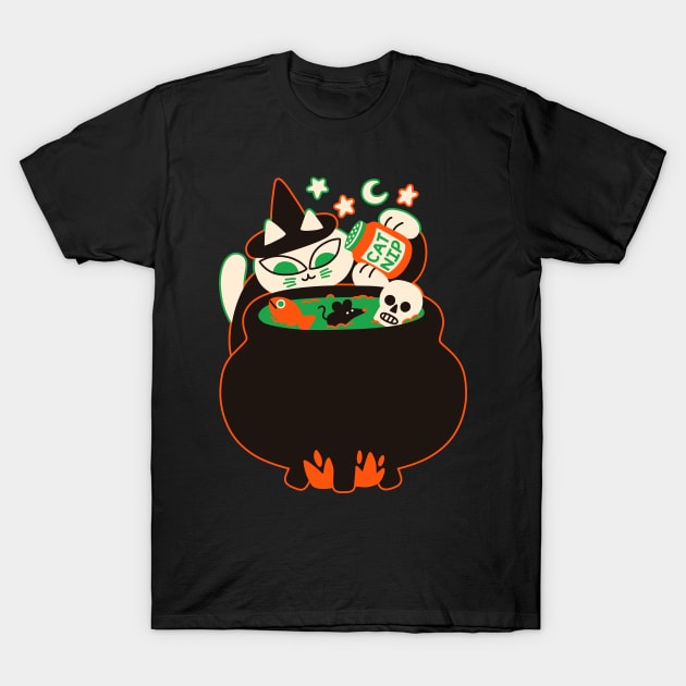 Witch Cat's Secret Ingredient T-Shirt by obinsun